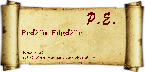 Prém Edgár névjegykártya